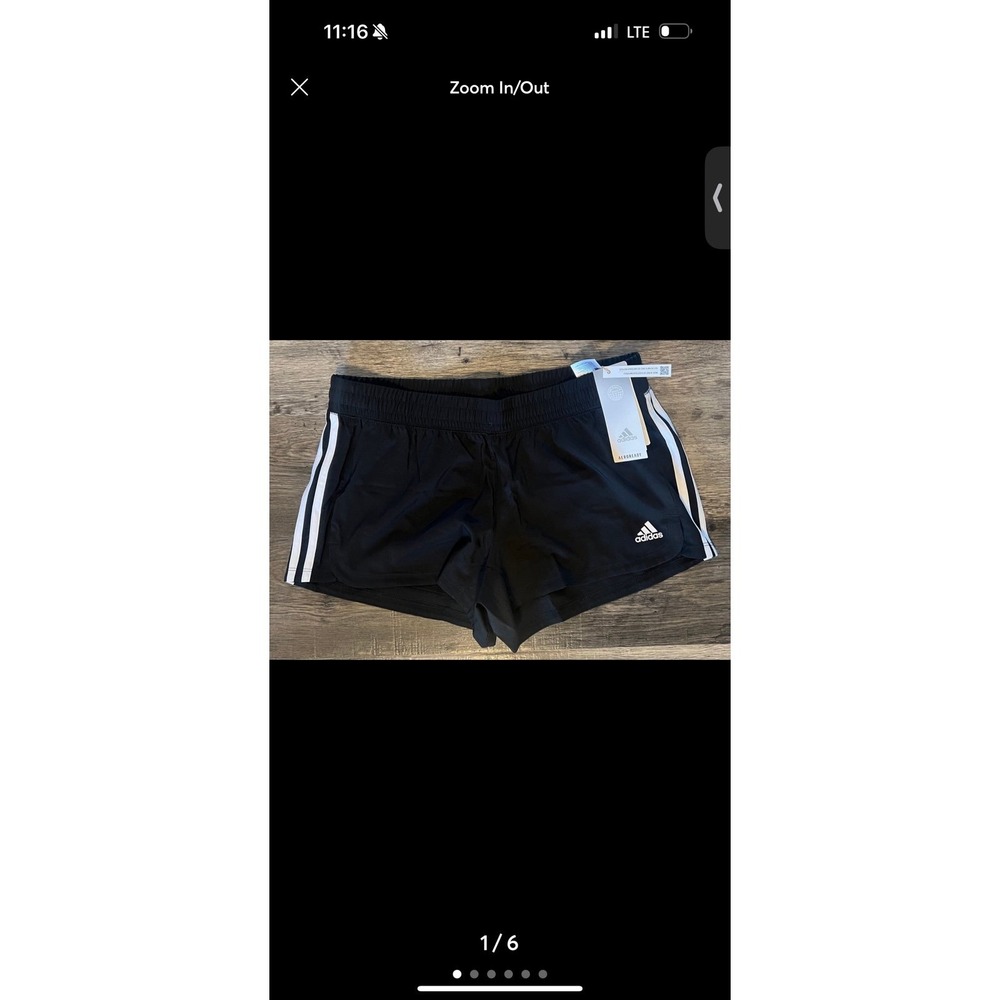 Adidas AEROREADY 3-Stripes Black shorts WMS size M BNWT